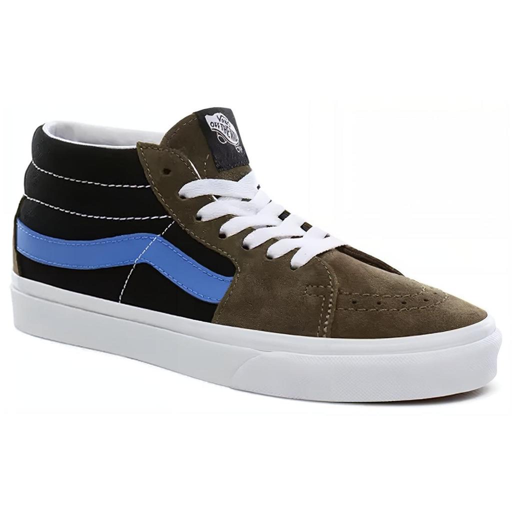 Vans Sk8 Clássico Esportivo Envoltório Durável Cano Médio Tênis de Skate Unissex Tênis de Skate Preto Verde VN0A3WM3TGQ