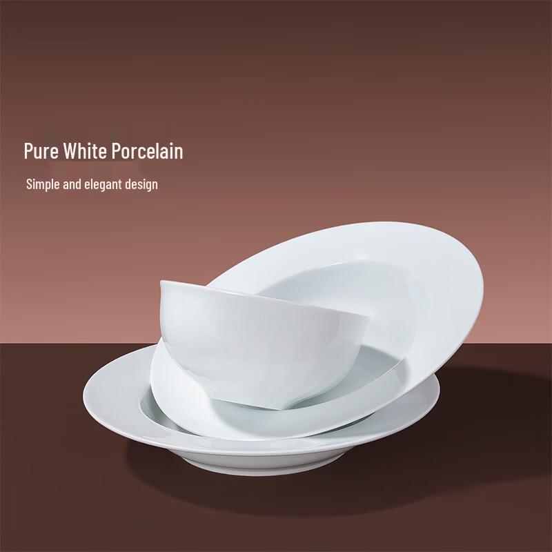 Jingdezhen Chinese White Porcelain Dinnerware Set