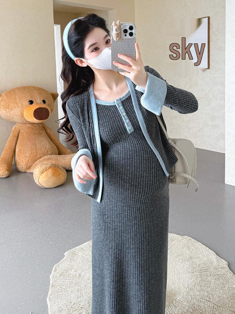 2026 Spring Maternity 2-Piece Slimming Dress Set Medium