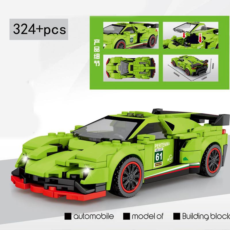 Auto da Corsa di Città Modello Blocchi da Costruzione Mattoncini Fai da Te MOC Giocattolo Classico Rally Sportivo Super Pilota Veicolo Regalo di Natale Tecnica