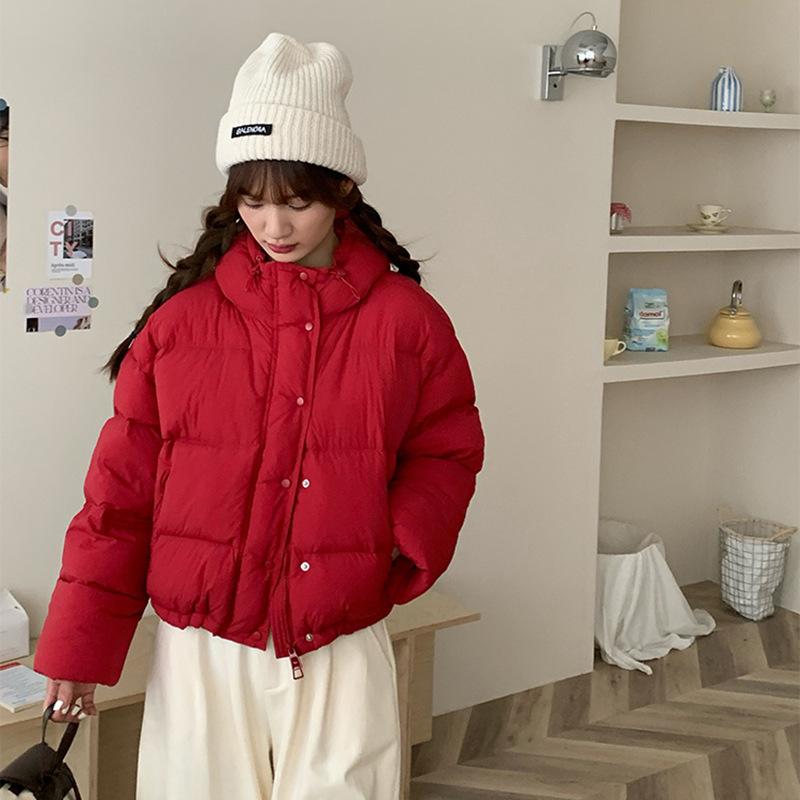Nine-color candy bread down jacket women's short 2024 new milk huhu puff feeling thickened white duck down jacket tide