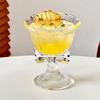 Bowknot Glass Cup High Foot Goblet For Women Sweet Wine Cocktail Cup Ice Cream Cup High Appearance Level Design