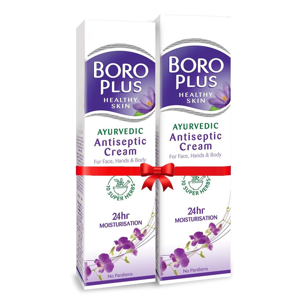 Boroplus Antiseptische Creme 2er-Pack 120 ml | Ayurvedische Hautpflege-Salbe mit natürlichen Ölen und Kräutern | Tägliche Feuchtigkeitscreme für weiche, glatte Haut
