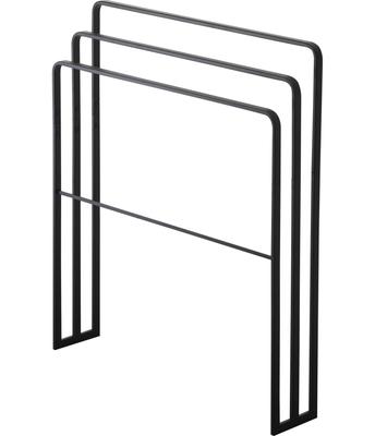 Yamazaki Badetuch B70 x T14 x Turm Passt Leicht Groß 4980 (Yamazaki) 3-reihiger Kleiderbügel, Seitenmontage, Schwarz, Ca.. H81cm, Design, Hängen, Handtücher,