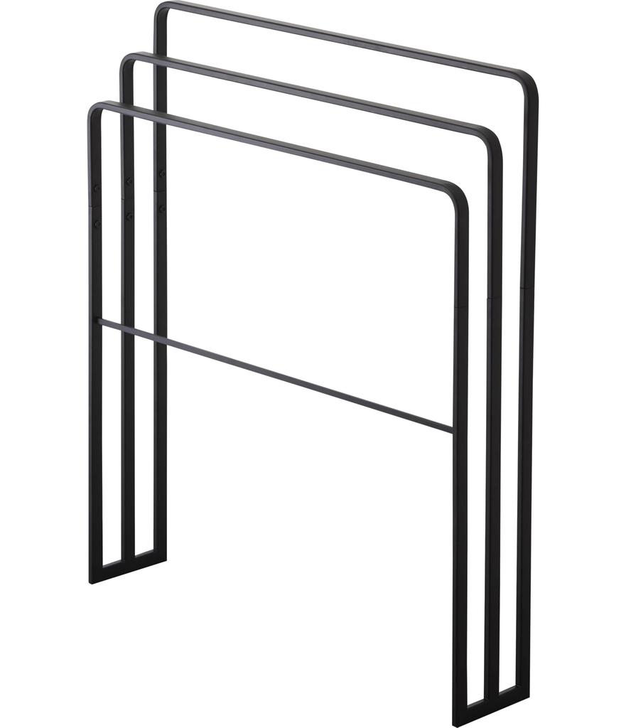Yamazaki Bath Towel W70 X D14 X Tower Easy To Fits Large 4980 (Yamazaki) 3-Row Hanger, Side-Mounted, Black, Approx. H81cm, Design, Hang, Towels,
