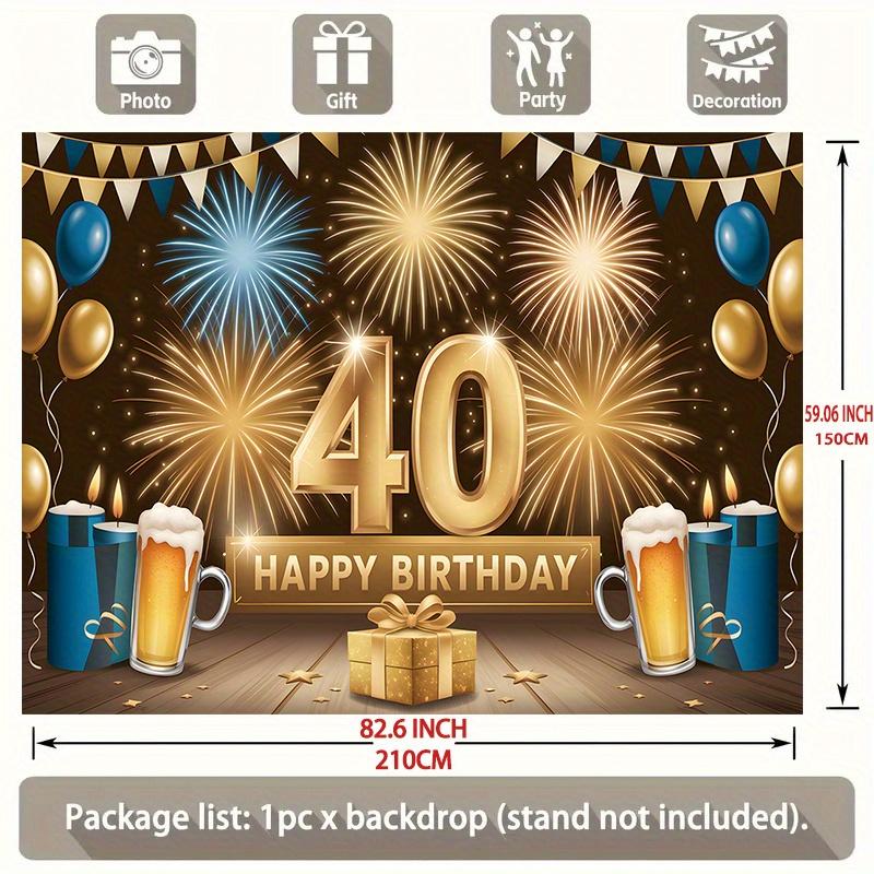 40. Geburtstag Party Hintergrund Polyester Banner Fotokabine Dekoration 109