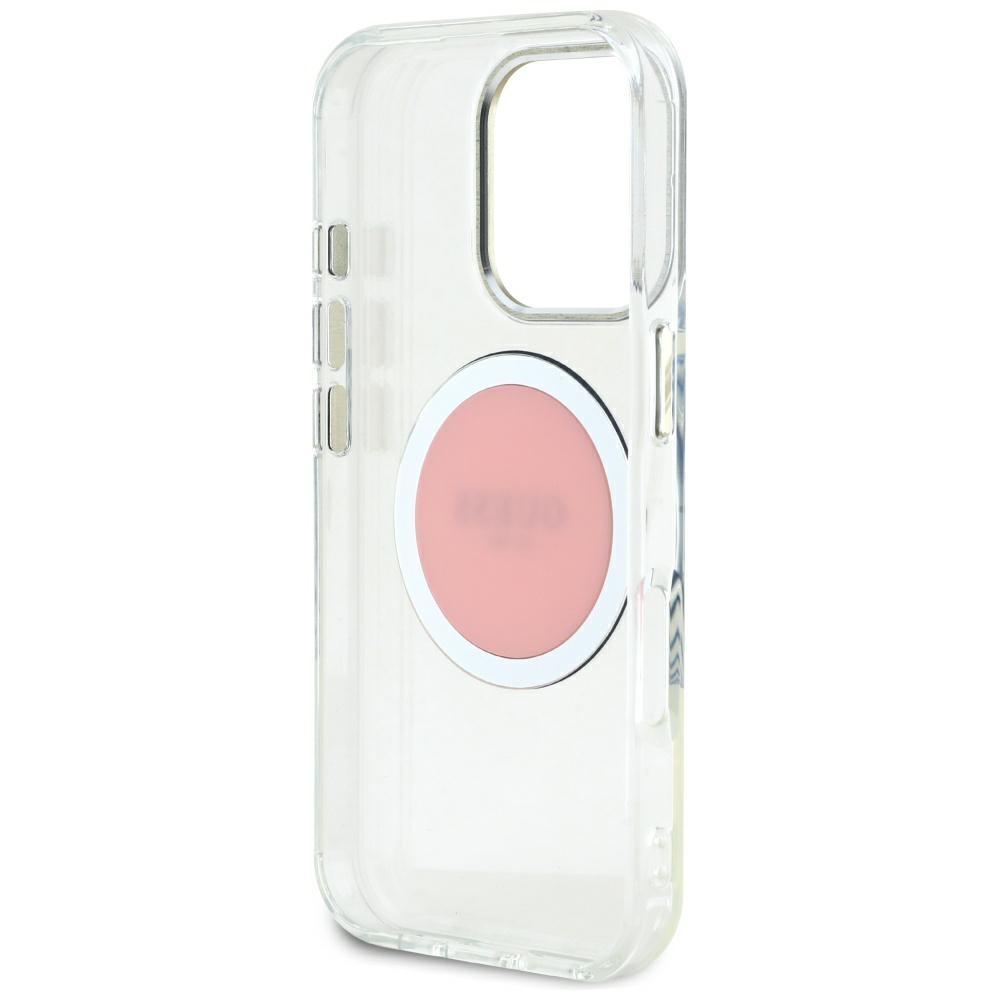 Guess IML Metal Colored Circle Classic Logo MagSafe case for iPhone 16 Pro Max pink