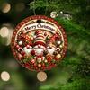 Cute Scandinavian Gnomes with Gifts Acrylic Christmas Tree Ornament festive round hanging sign Christmas tree ornament Xmas party decor
