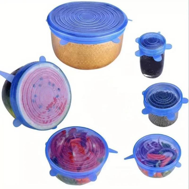 Silicone Stretch Lid Kitchen Accessories Can Be Reused Food Cover Plastic Wrap Cover Fresh-Keeping Sealed Bowl Storage Home