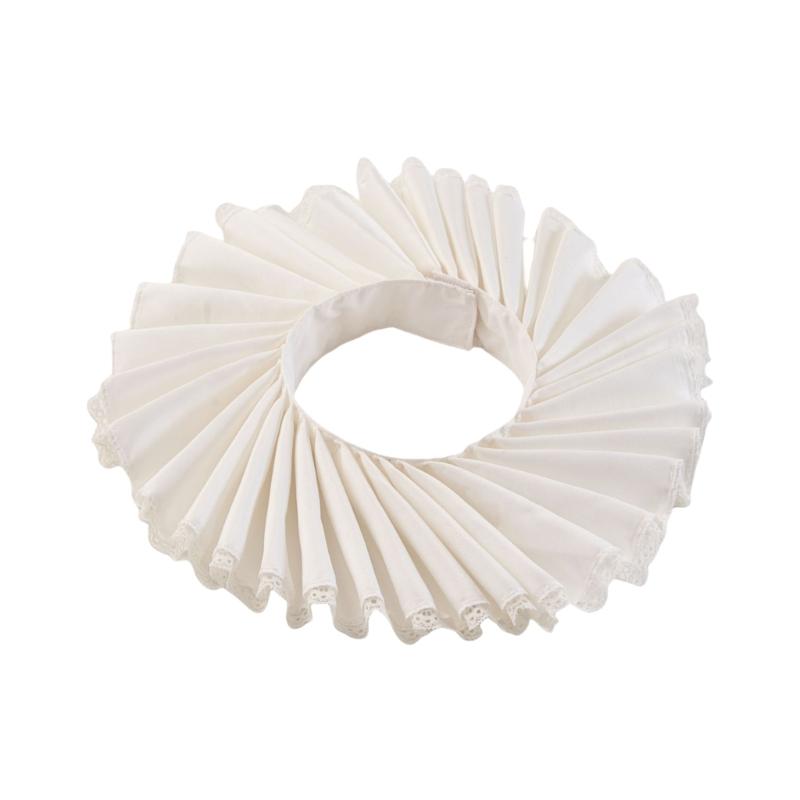 

Ruffled False Collar Victorian Renaissances Lace Trim Necklace Neck Ruff for Halloween Costume Parties Medieval Event білий