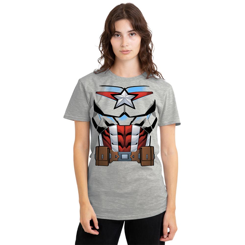 Captain America Womens/Ladies Costume Heather T-Shirt