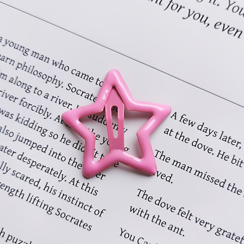 10pcs Colorful Star BB Hair Clips Girls Y2K Cute Star Barrettes Women Simple Metal Snap Clip Headdress Hair Jewelry Accessories