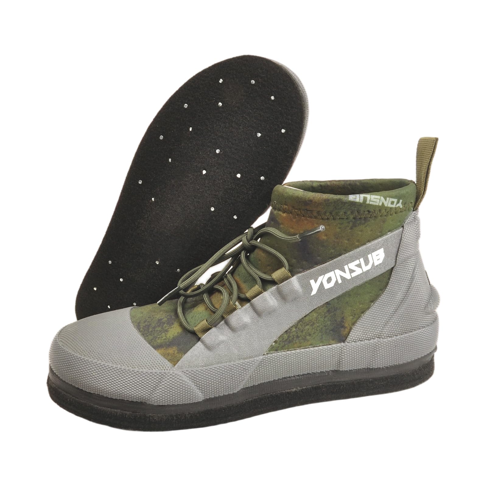 

MORGEN SKY Wading Fishing Felt Shoelaces Ideal for Rock Mountain and Rocky Camouflage YZ033 Size Shoes, Boots, Spikes, Included, Non-Slip, зелёный