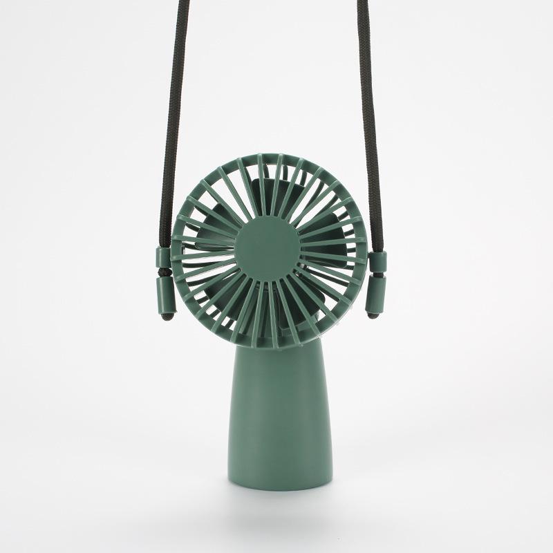

3-in-1 Adjustable Neck Hanging Desktop & Handheld Fan, 90° Blade Rotation Without 2 AA Batteries зелёный