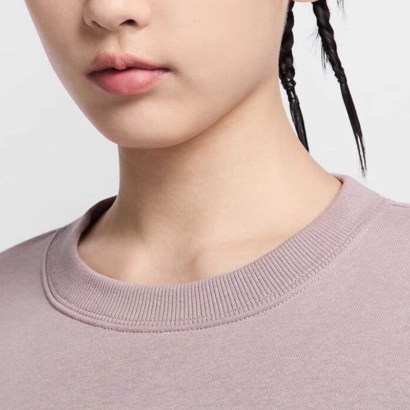 Nike Sportswear Phoenix Fleece Letter Print Pullover Long Sleeve Sweatshirt Women Sweatshirt Light-Mineral-Purple FV7675226