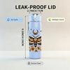 1PC Moth Sunflower Botanical Motif 750ml Color Plastic Sports Water Bottle Leakproof Flip Straw Lid For Sports Office Home Use