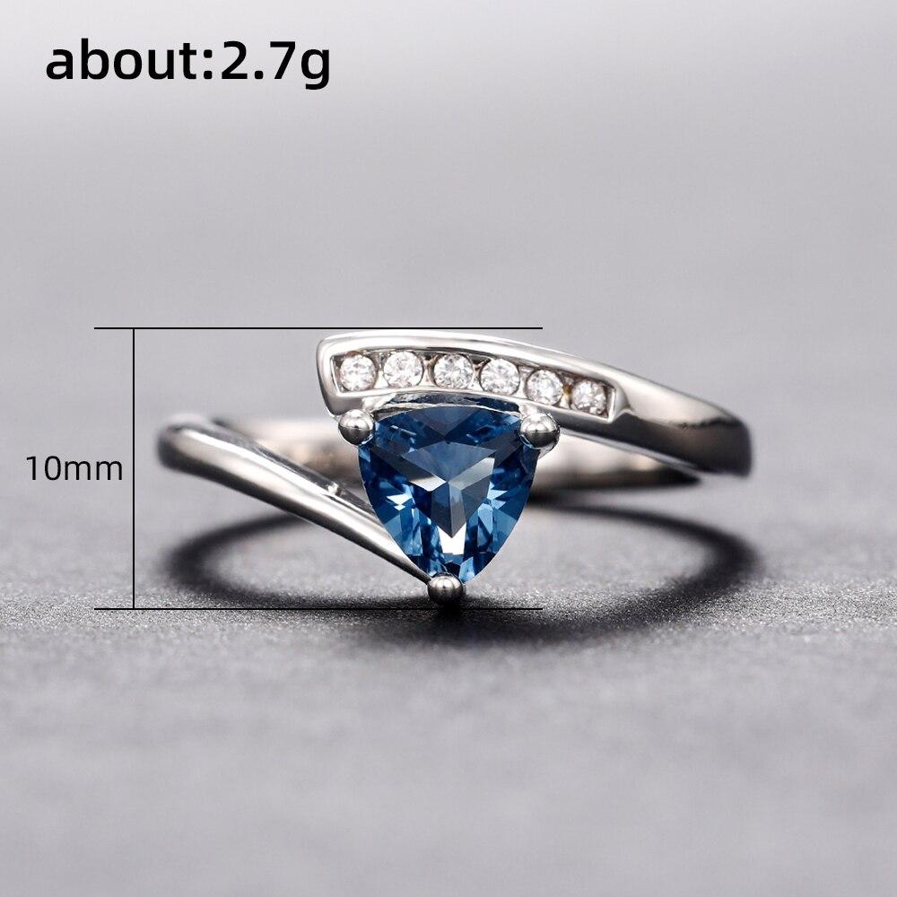 Triangle Cubic Zirconia Rings Trendy Luxury Proposal Engagement Rings for Women 2022 Newly Designed Wedding Bands Jewelry