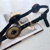Retro Belt Big Accessories Super Cool Wide Belt Outer With Jeans Spice Girl Wears Belt Black
