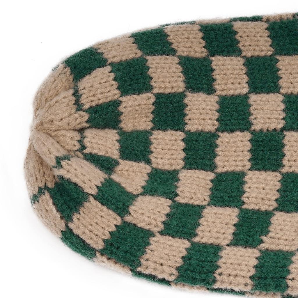 Clape Knit Cap for Men and Check Simple and Watch Cold Warm Hat for Outdoor Snowball Fishing Women, Polyester, Stretchy, Double-Layer Fabric, 2-Color