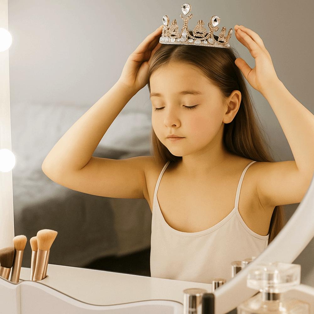 Luxury Girls Crystal Crown Elegant Rhinestone Princess Crown Hair Accessories Birdthday Crown  Gift