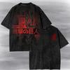 Attack on Titan Vintage Syrevasket T-shirt - Eren Jaeger Grafisk T-shirt, Spejderregimentets Emblem, Gave til Anime Fan.