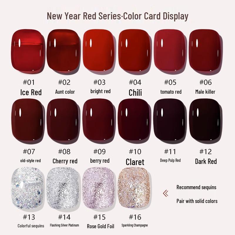 

Enni s Cherry Wine Red Gel Nail Polish 2025 - Popular New Year Shade for Salons