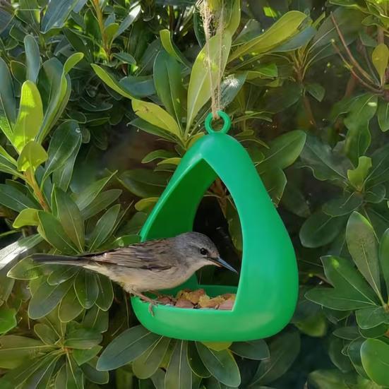 Außen hängender Vogelfutterspender, Tropfenform Kunststoff-Vogelfutterspender, Wetterfeste Vogel-Futterstation für Außenbereich, Garten, Terrasse, Balkon