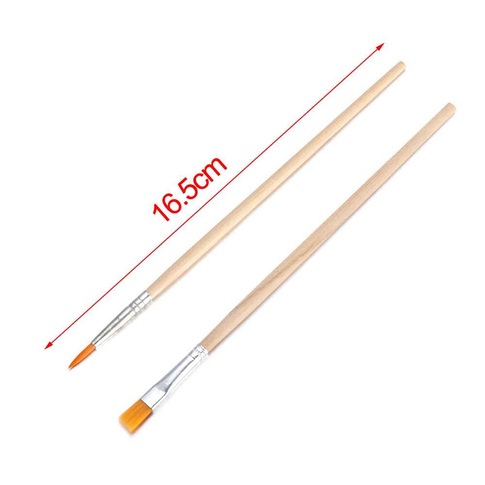 10Pcs/Set DIY Flat/Tip Nylon Hair Wooden Handle Hook Line Pens Paint Brushes Watercolor Brush Drawing Brush Calligraphy Supplies