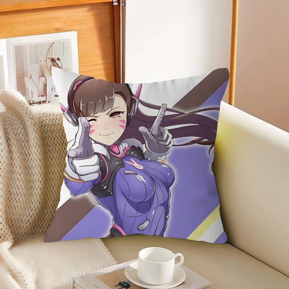D.Va Cartoon Pillowcase Toon Gift Cushion Cover Bedroom Home Sofa Chair Seat Decor Pillow Case