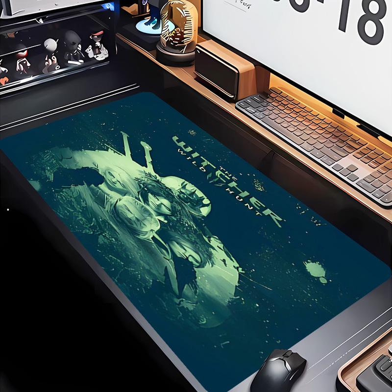 Das W-Witcher 3 Wild Hunt SPIEL Thema Premium Rutschfestes Mauspade mit Genähten Kanten, Strapazierfähiges Gummi-Material, für Schreibtisch & Gaming Tolle Geschenke