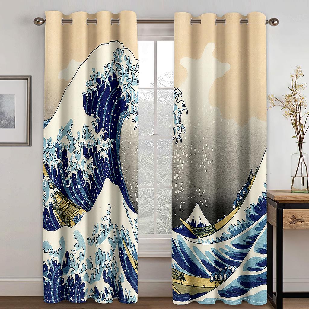 Japaness Anime Bushido Cartoon Curtains Blinds Great for Living Area Kids Bed Room Bathroom Kicthen Workroom Door Home Decoration