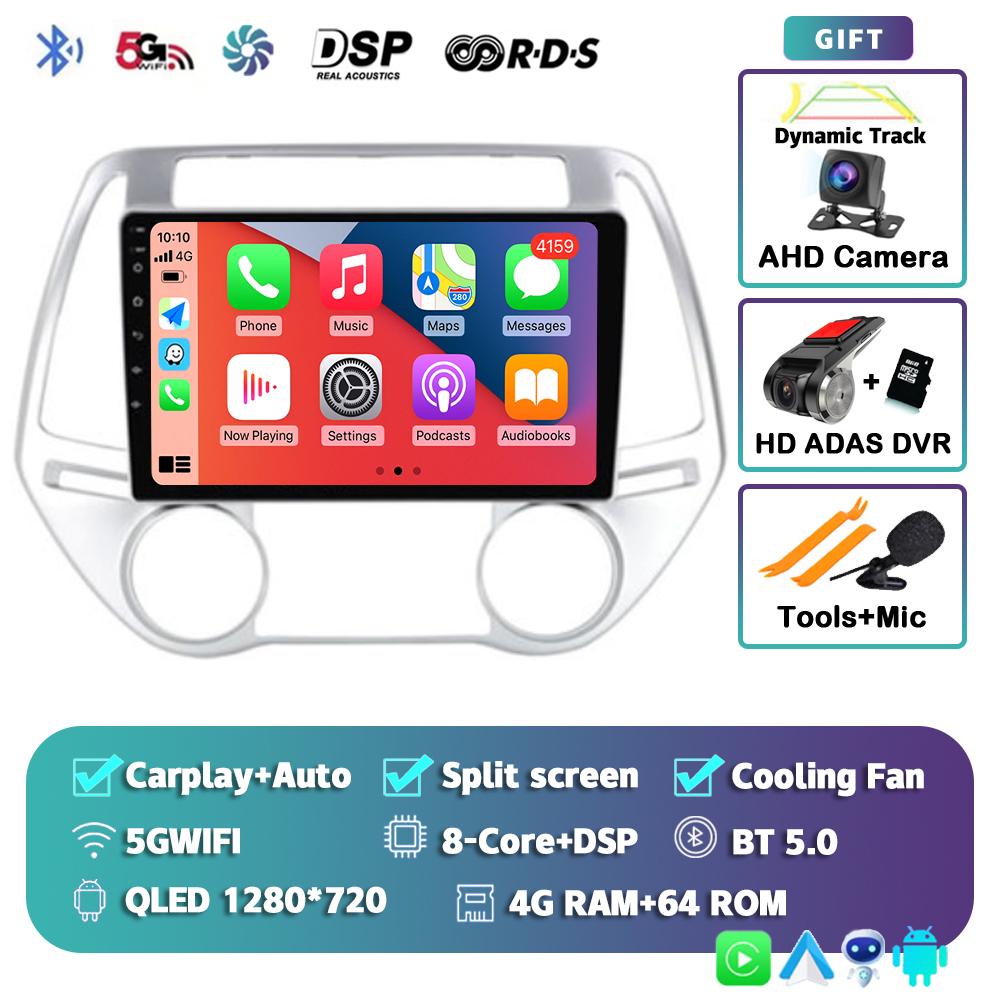 Android14 Carplay Auto Car Radio For Hyundai I20 2010 2011 2012 2013 2014 Multimedia Player Video GPS Navigation Stereo 2din DSP