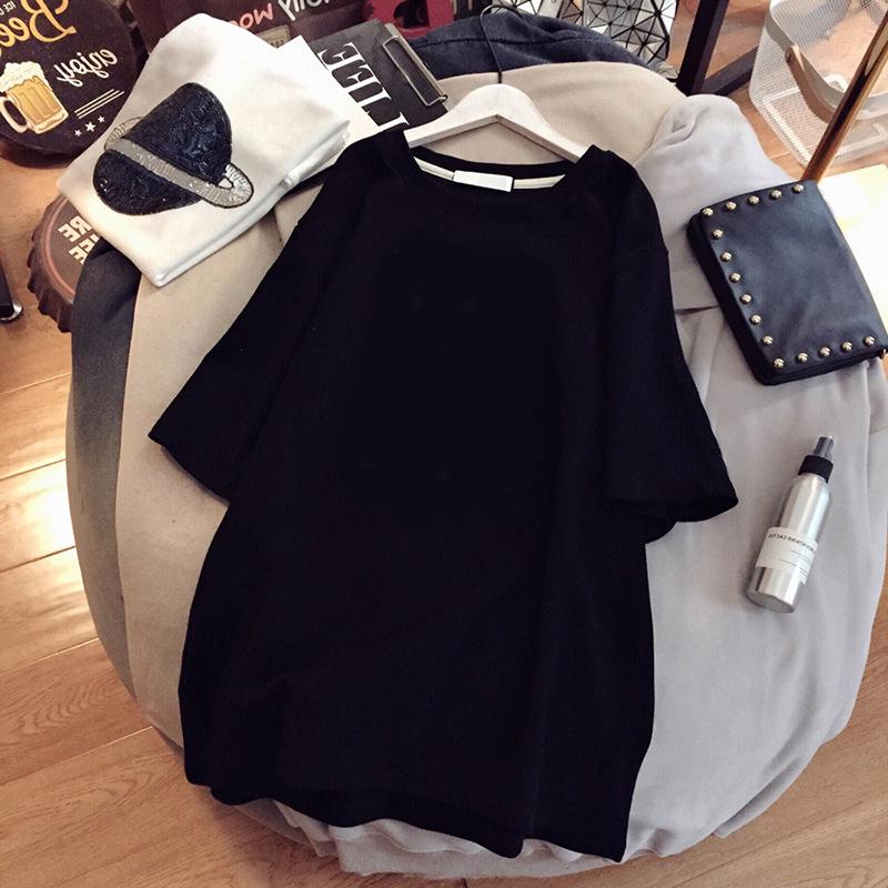 Maternity Summer Short-Sleeve Cotton T-Shirt - Fashionable Loose Fit Mid-Length Top for Expecting Moms (2023)