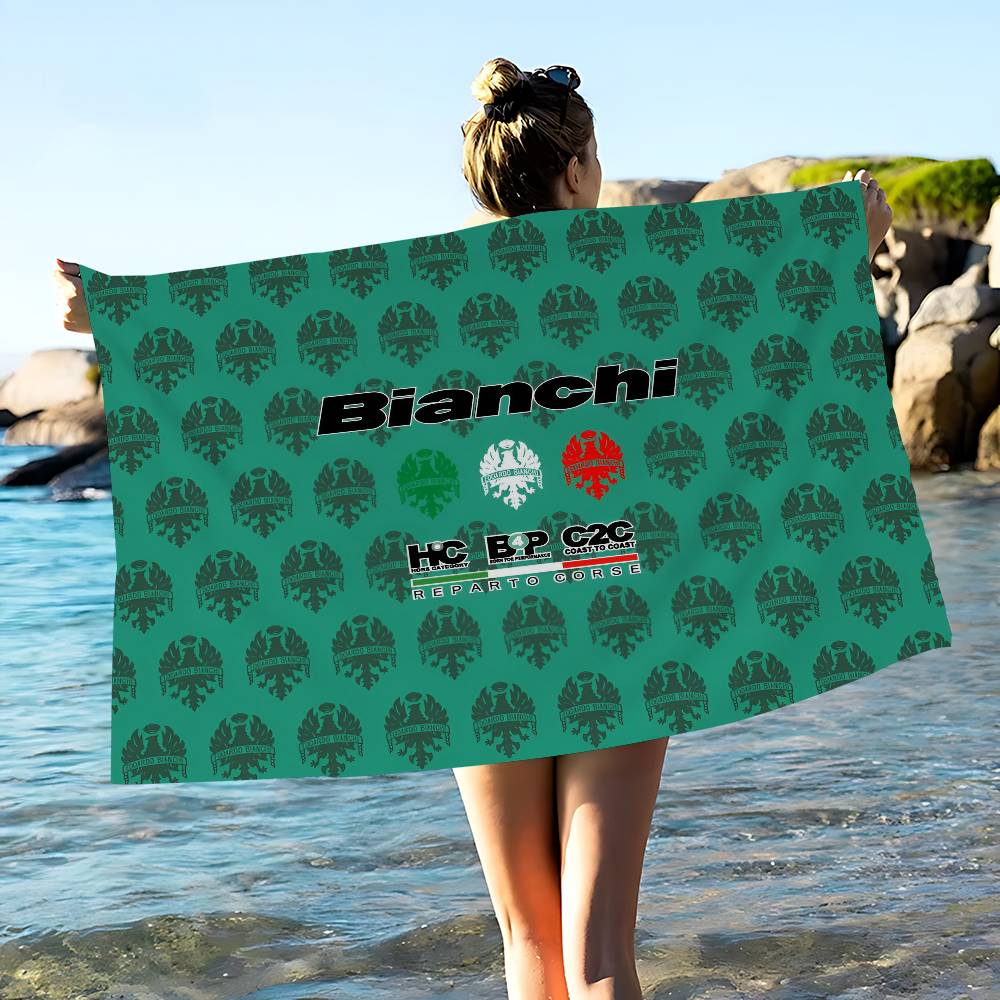 B-Bianchi Bike Logo Beach Towel For Kids Bath Towel Pool Towel Vacation Gift Picnic Towel Party Gift