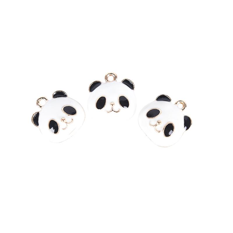 10Pcs/Set Cute Panda Animals Alloy Enamel Charms Pendant Diy Craft Jewelry Gift