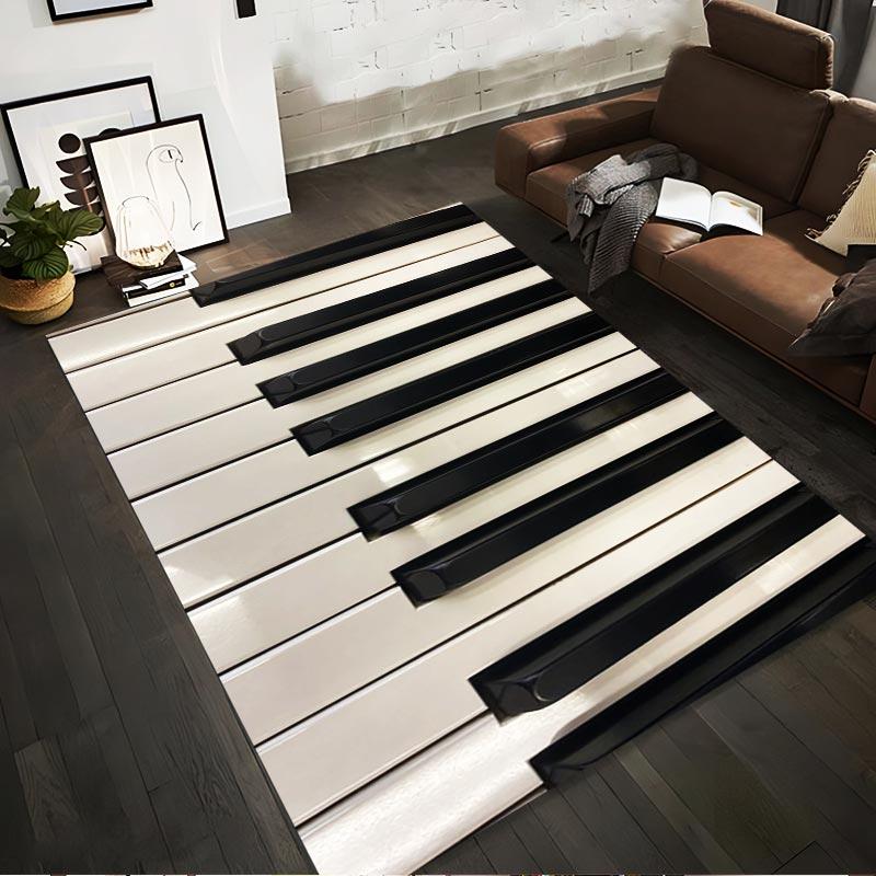 

Large Piano Key Print Carpet for Living Room Modern Music Theme Decor Suitable for use as an anti-slip for living room bedroom sofas 40x60cm( 15x23in )