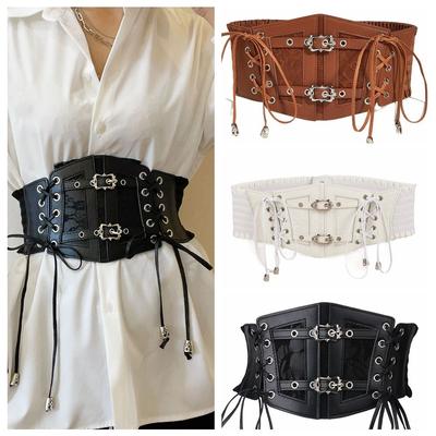 Ayarlanabilir Korse Kemer Deri Geniş Bel Korse Moda Dantel Kuşak Kıyafetler