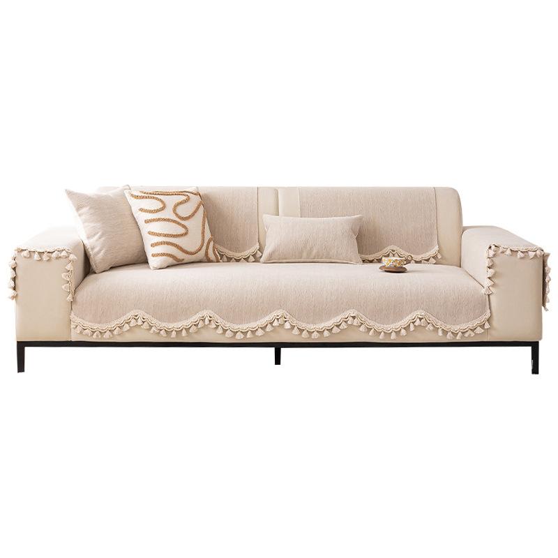New Sofa Cushion, Universal In All Seasons, Washable Non-Slip Seat Cushion Chenier Straight Row Sofa Cover Cover Cloth Towel