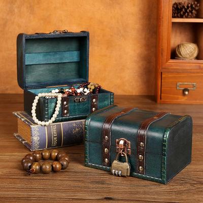 Retro Schatzkiste Vintage Holz Aufbewahrungsbox Antikstil Schmuckschatulle Geschenk