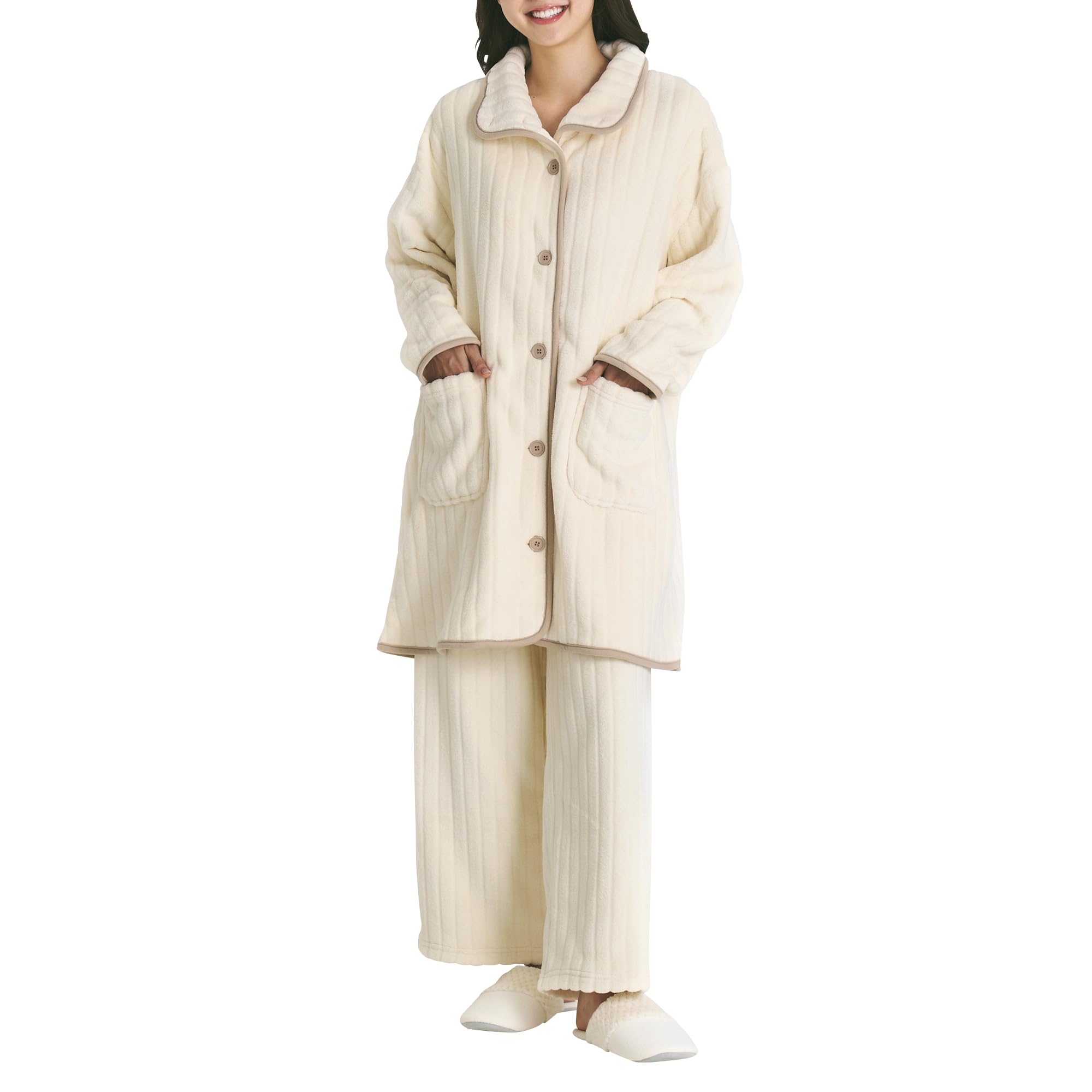 

Francfranc Warm Fleece Loungewear Set, Ivory, 2025 Model
