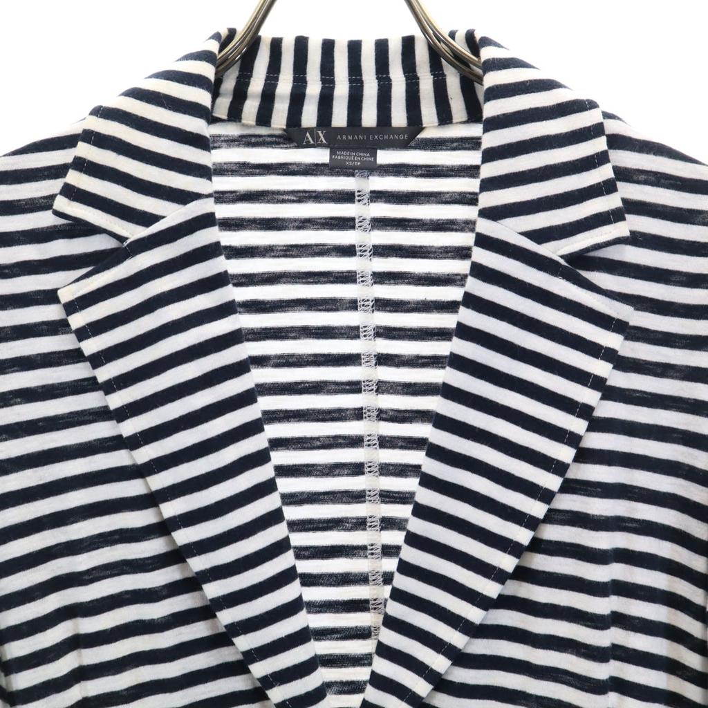 Armani Exchange Border Langarm Revers Strickjacke XS weiß Damen Gebraucht