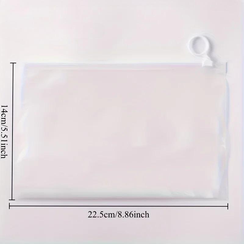 10pcs Transparent Plastic Zipper Bags Travel Storage Bag with Pull Tabs Rectangle Shape Multipurpose Travel Storage Bags