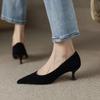 Fashion Spring and Summer New Minimalist Shallow Mouth Slim Heel Single Shoes Female Pointed High Heels Small Leather Shoes