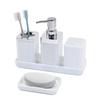 5Piece Bathroom Organizers Set Including Soap Dispenser Toothbrush Holder Tumblers Vanities Tray and Multipurpose Holders