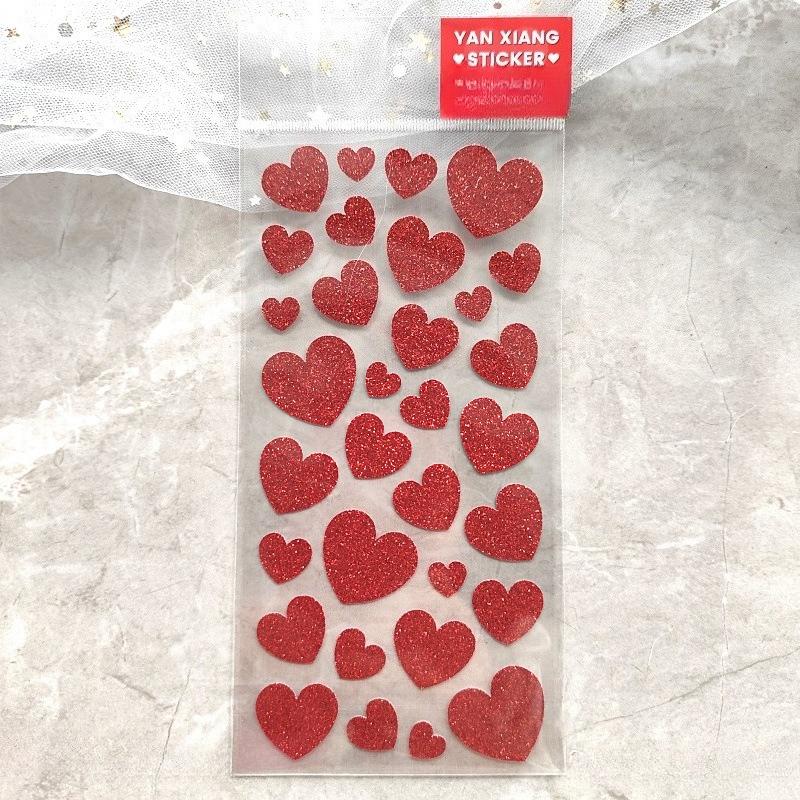 Gold Glitter Spark Heart Star Animal Cown DIY Stickers Self-adhesive New Year Gift for Kid Face Scrapbook Decora Bright Stickers