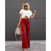 BITCED Women's Fashion Casual Solid Color Print Pants & Capris