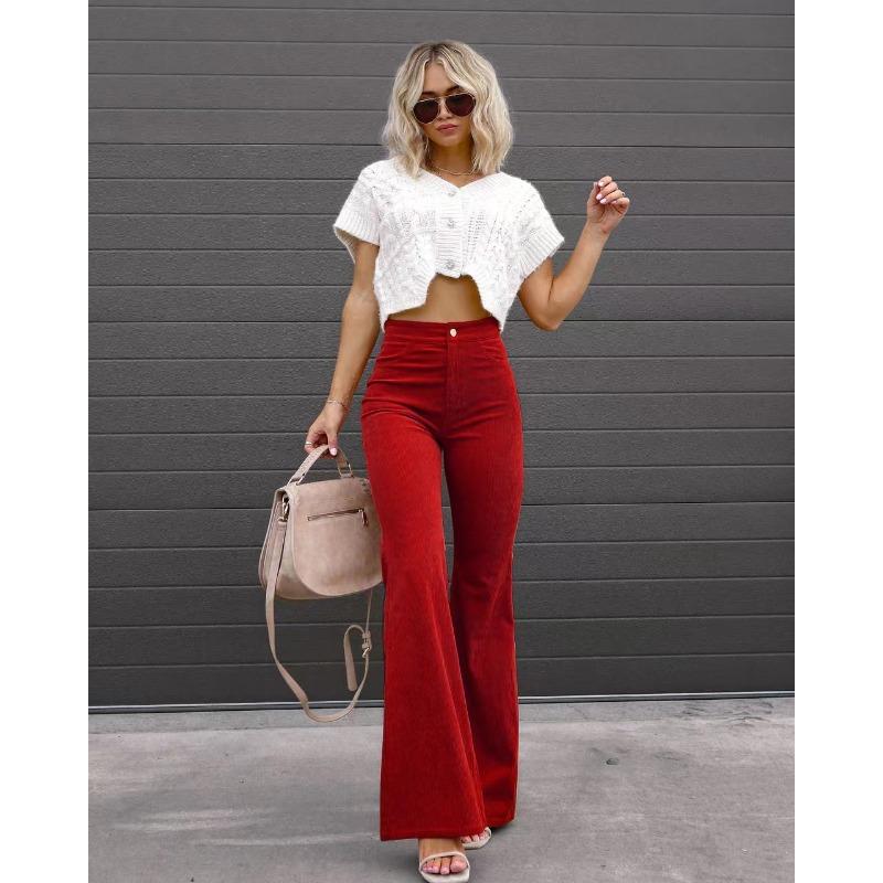 BITCED Women's Fashion Casual Solid Color Print Pants & Capris