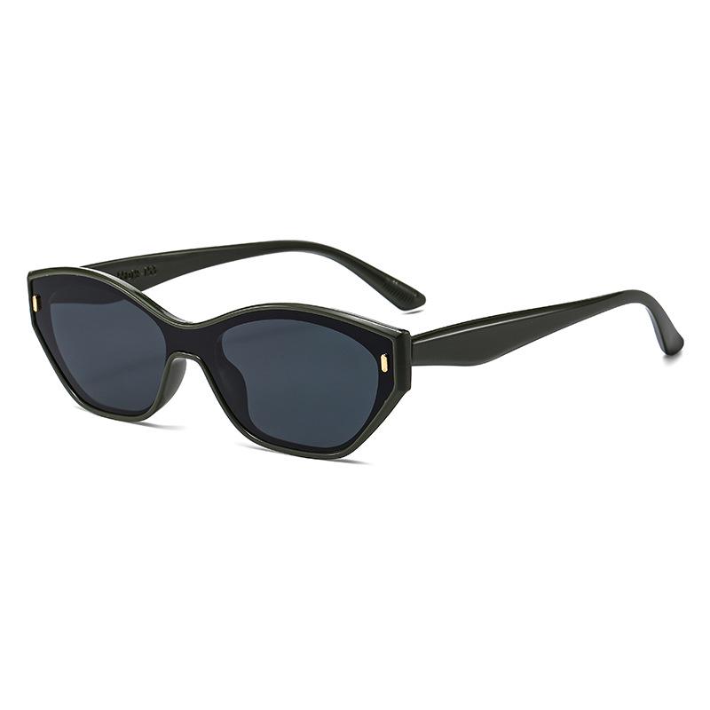 European Retro Cat Eye Narrow Frame Rivet Sunglasses for Outdoor Sun Protection