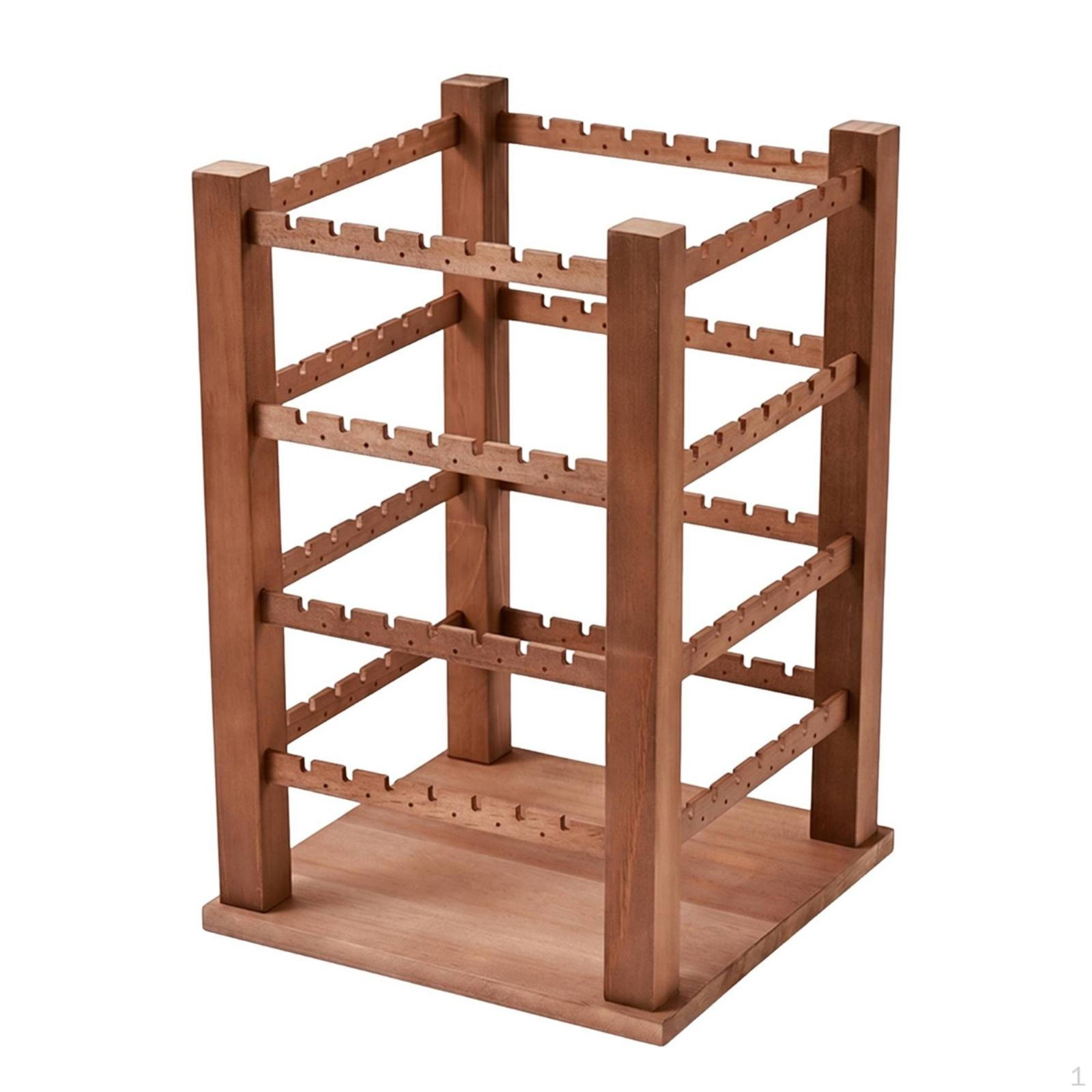 Wooden Jewelry Display Stand Open Frame MultiLayer Organizer FourSided Necklace Holder