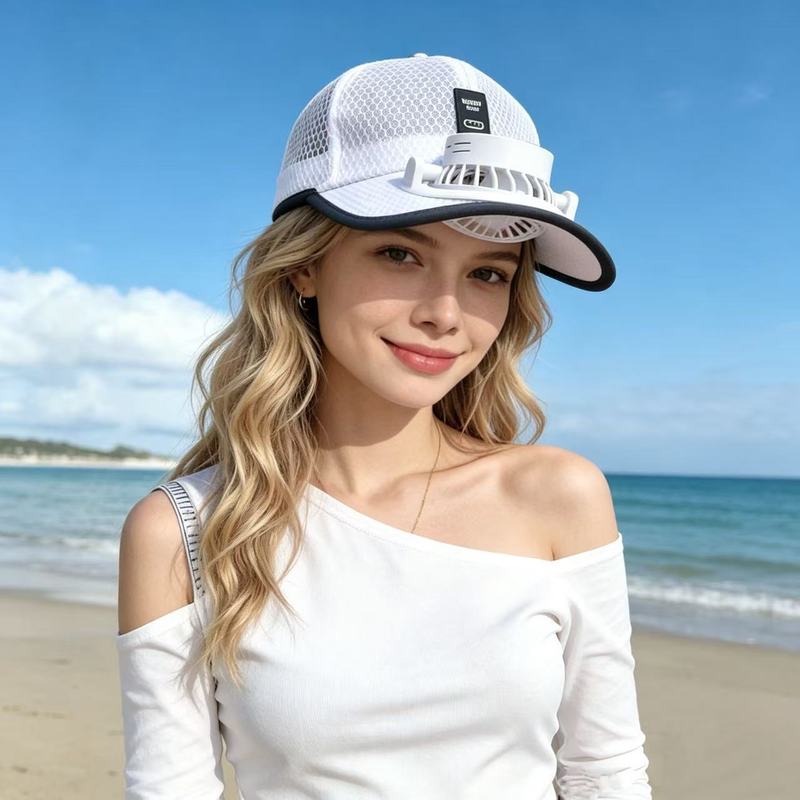 USB Charging Model, Men's and Women's Outdoor UV Protection, Baseball Cap, Fishing Visor, Summer Solar Fan, Cap